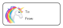 TO FROM GIFT TAGS UNICORN RAINBOW STICKERS ENVELOPE SEALS LABELS PARTY FAVORS