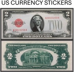 $2 Two Dollar 1928 Legal Tender Note (US CURRENCY STICKERS)