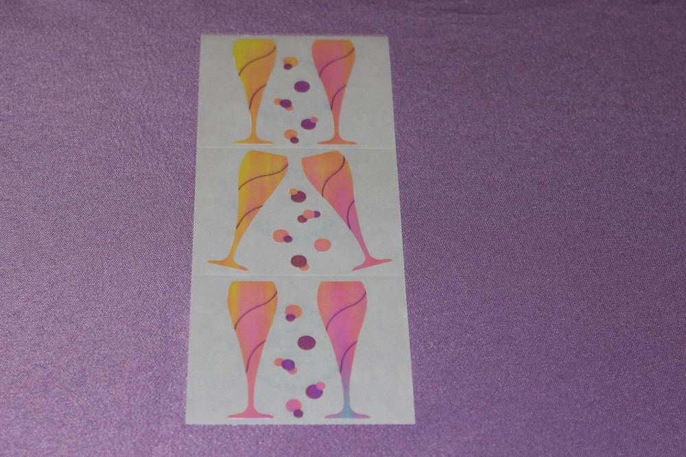 Mrs. Grossman’s RARE Large Sheet Vintage 1986 Opal Champagne Glasses Stickers!