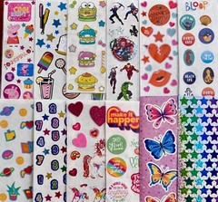 STICKER LOT Sandylion Hallmark RECOLLECTIONS AGC HASBRO CARLTON TREND EUREKA SET