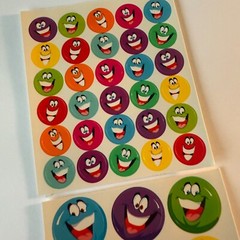 Vintage 36 Merit Stickers Bright emotion Smiley Happy Face Retro Smile Faces vtg
