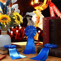 20 PCS Blue Blank Award Ribbon 11×4 Inch Rosette Medal Winner Recognition