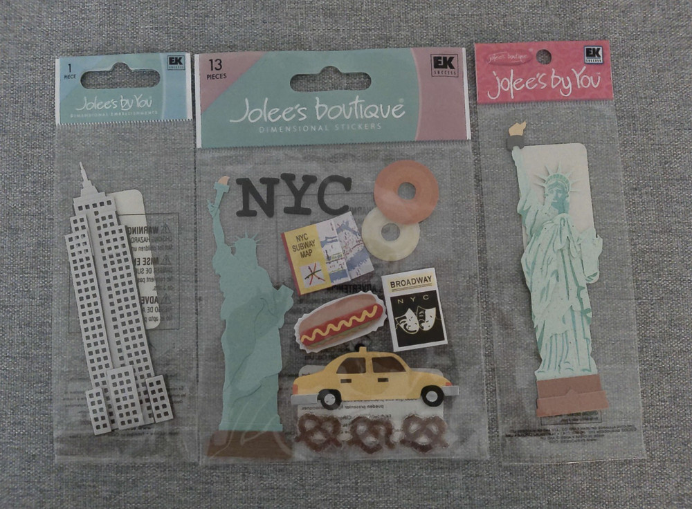 NEW Lot of 3 Jolee’s Boutique New York City NYC Empire State Scrapbook Stickers