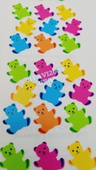 HAMBLY STUDIOS STICKERS MINI TEDDY BEARS * GUMMY BEARS BRIGHT NEON COLOR VINTAGE