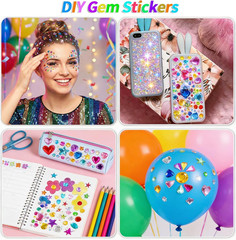 7560Pcs Gem Stickers – 20 Sheets Self-Adhesive Rhinestone Acrylic Bling Jewels f