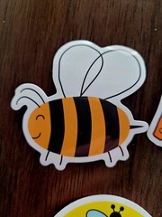 STICKERS x 5 Honey Bee Icons Apiculture Beehive Cartoon Large Sticker BEE9