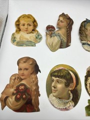 Antique Lot Of 8 Victorian Scrap Paper Ephemera For Collecting Or Scrapbooking