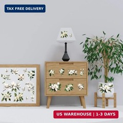 12 Sheets Vintage Flowers Rub on Transfers for Window White Magnolia Rub on Tran
