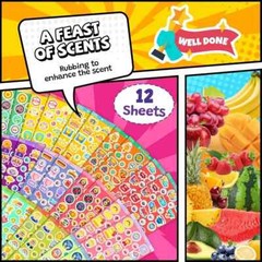 Scratch & Sniff Stickers 48 Sheets 1320Pc 12 Scents Kids Reward