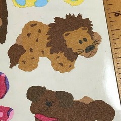 1 Mrs Grossmans Fabric Stuffed Animals Stickers Monkey Rabbit Dog Lion Elephant