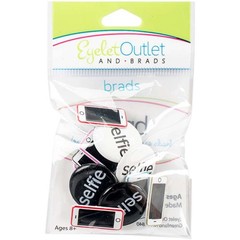 Eyelet Outlet Shape Brads 12/Pkg Selfie/Phone