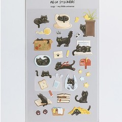 Kawaii Black Cat Deco Stickers Planner Diary Journal Scrapbook Craft Stationery