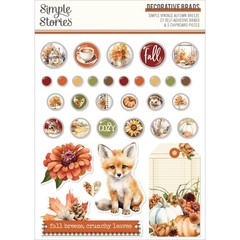 Decorative Brads SS Autumn Breeze Fall Leaves Fox Farm House Sunflowers Cozy