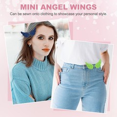 Plush Angel Wings for Craft, 30Pairs Mini Angel Wings (Gray, 3″x1.6″)