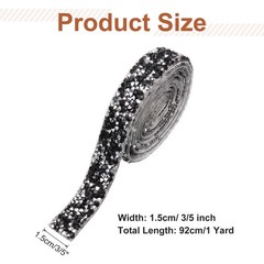 Crystal Adhesive Tape 3/5 Inch x 1 Yard for Rhinestone Silver Black