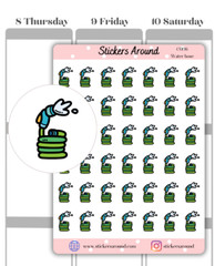 Water Hose Icon Planner Sticker, Chores Sticker, Calendar & Journal Stickers