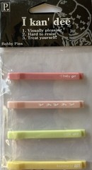 BABY GIRL ”I kan dee” BOBBY PIN Embellishments(4pc)Pebbles •Little one•Kid•Clips