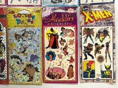 Lot of 10 Vintage 90s Stickers – X-Men VR Troopers Looney Toons Aladdin – Sealed