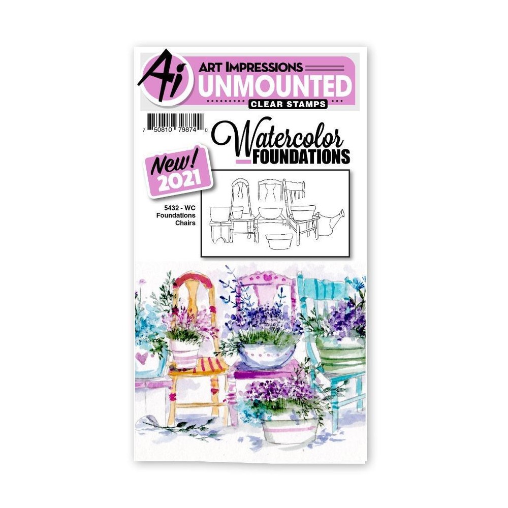 New ART IMPRESSIONS ACRYLIC rubber Stamp foundations CHAIRS free USA ship