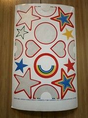 Lot Vintage 1981 Current Bright & Bold Seals Stickers Rainbow Star Heart Circle
