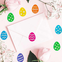 500 Pcs 1.2In Easter Egg Stickers – Waterproof Self-Adhesive Decor 8 Colors