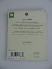 Making Memories SHEER FRAMES CHRISTMAS 1 Piece NIP