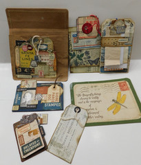 Junk Journal Add-Ons Handmade Tags Card Envelope File Clipboard Ephemera Set 5