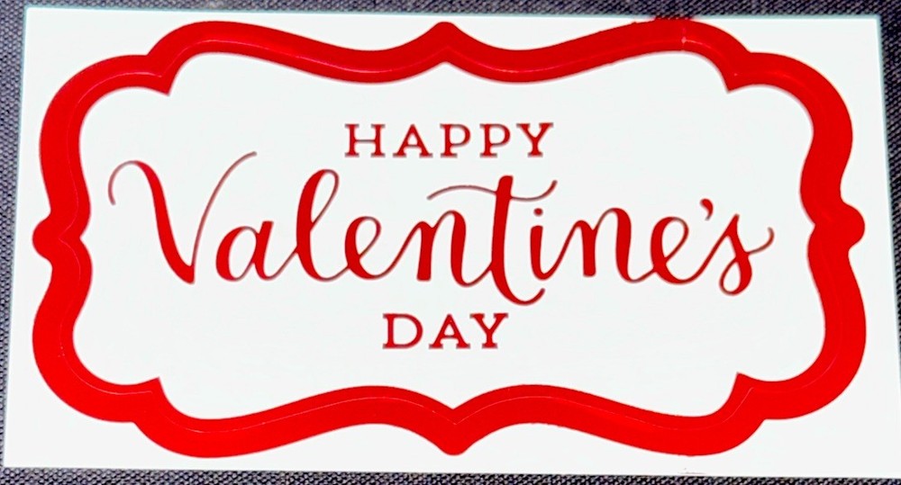 HAPPY VALENTINE’S DAY STICKER✨💋🍒❤️🍒💋✨4” X 2 1/4”✨FANCY RED FOIL✨LOVE✨🥳🥳🥳