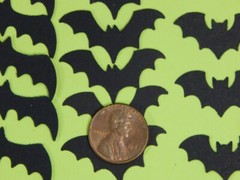 100 Bat Die Cut Punchies, 5 Different Bats 20 Each, HEAVYWEIGHT Cardstock