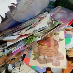 Ephemera Cutouts Greeting Card Fronts Lot Scrapbook Junk Journal Multi Color