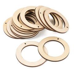 Elecrelive 30Pcs 4 Inch Small Wooden Ring for Crafts, Unfinished Wood Pieces …