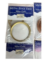 Lot 5 Stampin Up Metal Edge Tags Circles Vellum Paper Crafting Scrapbook Cards
