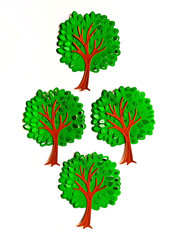 20pcs Green Tree Die Cuts Paper Embellishments Scrapbooking Card Making