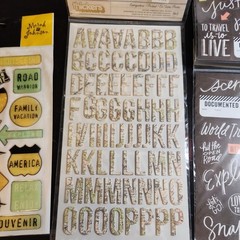 Travel Scrapbook Sticker Lot Chipboard, Puffy, flat, adventure