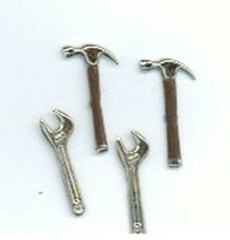 TOOL BRADS Wrench Hammer Tools Construction Handyman Scrapbooking Card Making