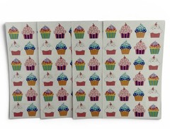 Horizon Group USA Cupcake Stickers 4 Sheets 24 Cupcakes On Each Total of 48