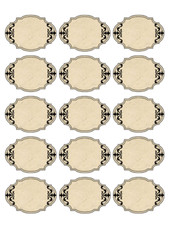 Blank Apothecary Labels 3 Pages Card Toppers Collage Supplies Scrapbook Journal