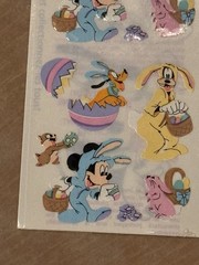 Vintage Sandylion Sticker Sheet Disney Mickey Mouse Pluto Goofy Easter Bunny