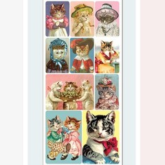 Violette Stickers – Scholar Cats – 1 Stylish Cat Sticker Sheet – Scrapbooks