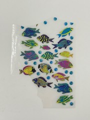 Holographic Glitter Fish Stickers Clear Assorted 32 Pcs