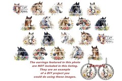 Bottle Cap Images (25mm) 1″ ~ Precut ~ Horses set 4 (mirrored)