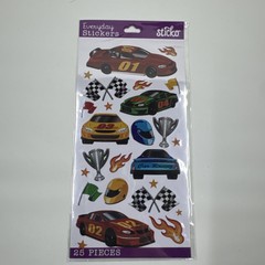 Racing Racecar Checkered Flag Trophy Helmet NASCAR Stickers