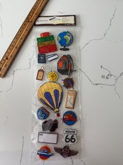 Recollections Signature Various Stickers Luggage Passport Camera Boat Train Maps