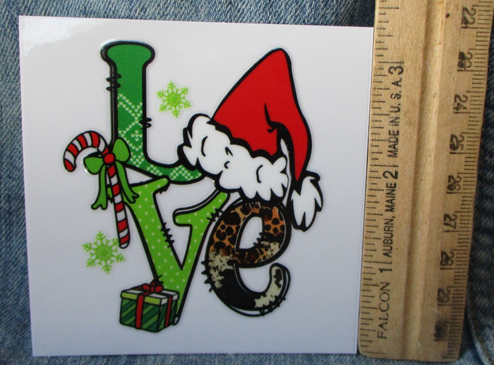 LOVE CHRISTMAS 3.5″X3.5″ DECAL STICKER Scrapbooking BIN-1