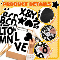 204Pcs Large Letter Stickers 4 Inch Alphabet Stickers 24 Sheets Bulletin Board
