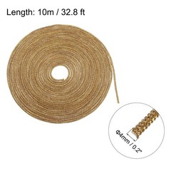 4mm x 10m Rhinestone Tube Crystal String Rope Golden Yellow with Aglets