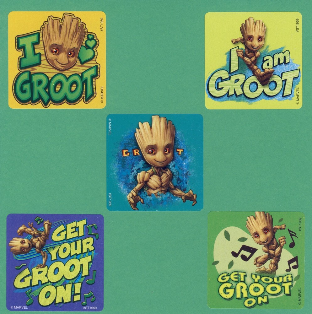 10 Guardians of the Galaxy Baby Groot Large Stickers – Party Favors – Rewards