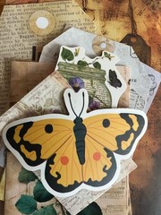 #799 – 20 small pcs – VINTAGE BUTTERFLY FLORAL SCRAPBOOK JUNK JOURNAL KIT / LOT