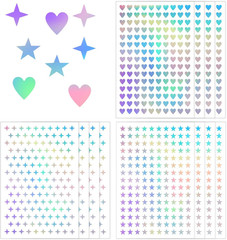 1800Pcs Mini Holographic Stickers, Glitter Foil Shiny Small Stickers Self