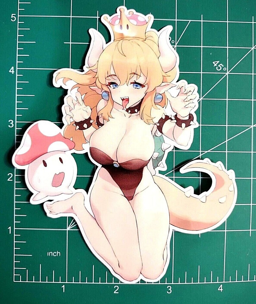 5 inch Bowsette anime girl sticker, water resistant, vinyl decal